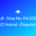 Full Stop No. 04/2021 (Criminal-Dispute)