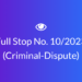 Full Stop No. 10/2023 (Criminal – Dispute)