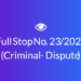 Full Stop No. 23/2024 (Criminal – Dispute)