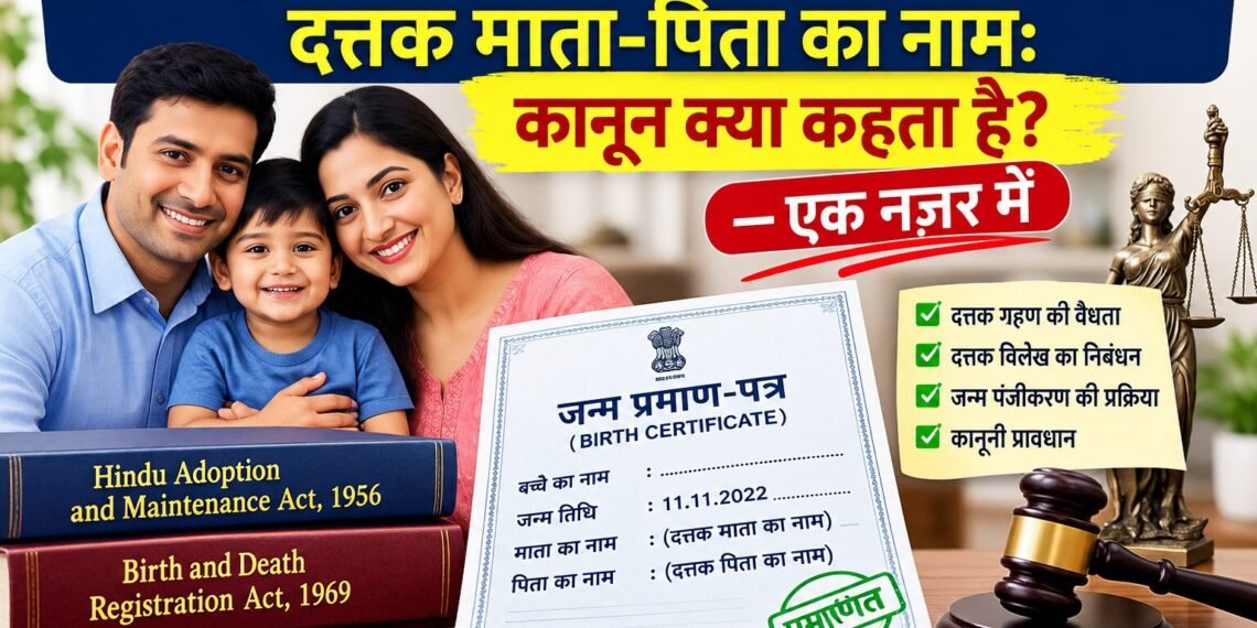 दत्तक बच्चे के जन्म प्रमाण-पत्र में दत्तक माता-पिता का नाम और सम्बंधित कानून एक नजर में।